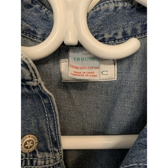 Vintage PSC Denim Vest Western Star Button 100% Cotton Large - Picture 6 of 10